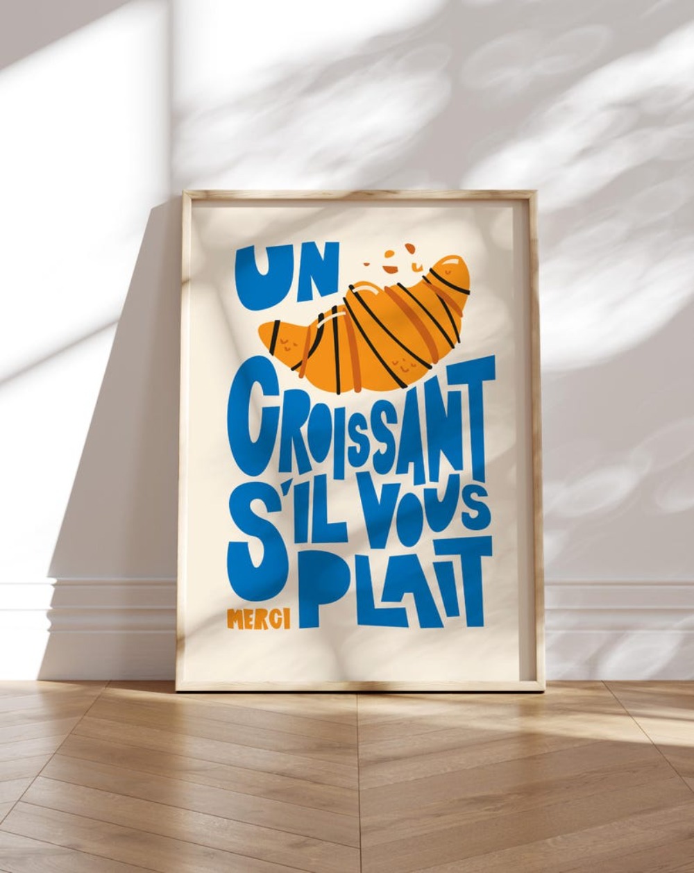 Home Cooking Kitchen - Un Croissant Print,Breakfast Poster,Kitchen Wall Art,Croissants