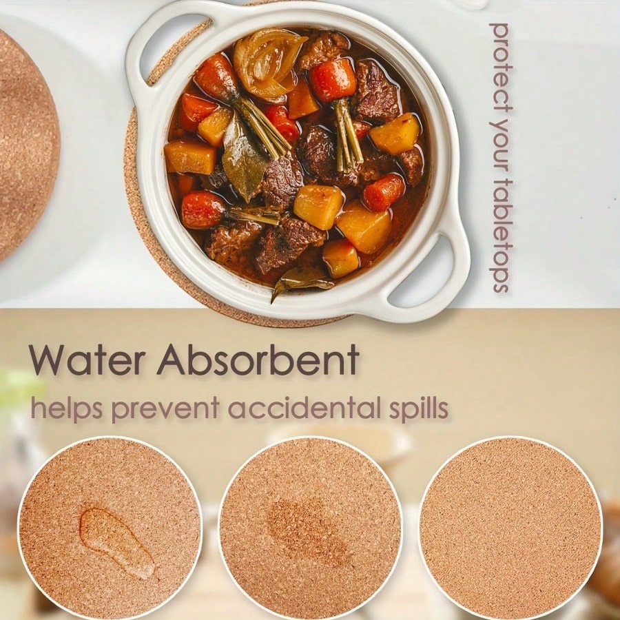 1pc Thick Round Soft Cork Triv - Home Cooking Utensils incelemesi ve fiyatı