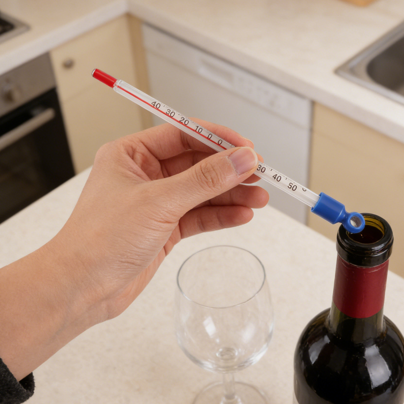 Glass Wine Thermometer Easy Re - Home Cooking Kitchen incelemesi ve fiyatı