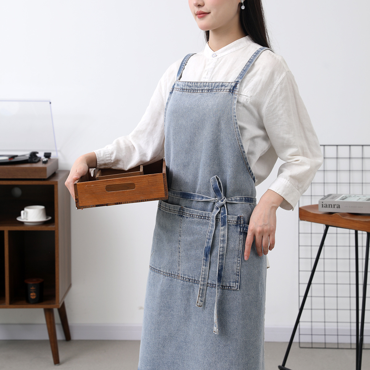 Denim Apron Cotton Korean Canv - Home Cooking Work incelemesi ve fiyatı