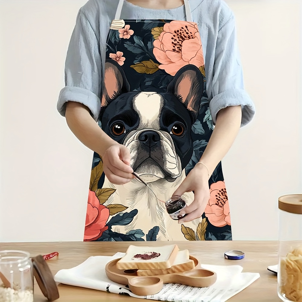 French Bulldog Floral Apron -  - Home Cooking In French incelemesi ve fiyatı