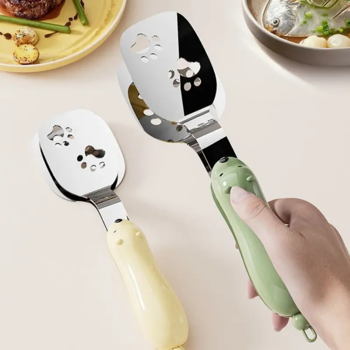 1/2pcs Bear Fish Tongs Flipper - Home Cooking Utensils incelemesi ve fiyatı