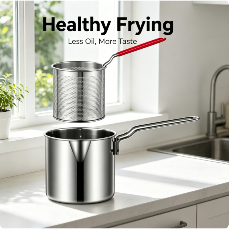 Stainless Steel Deep Fryer Pot - Home Cooking In French incelemesi ve fiyatı