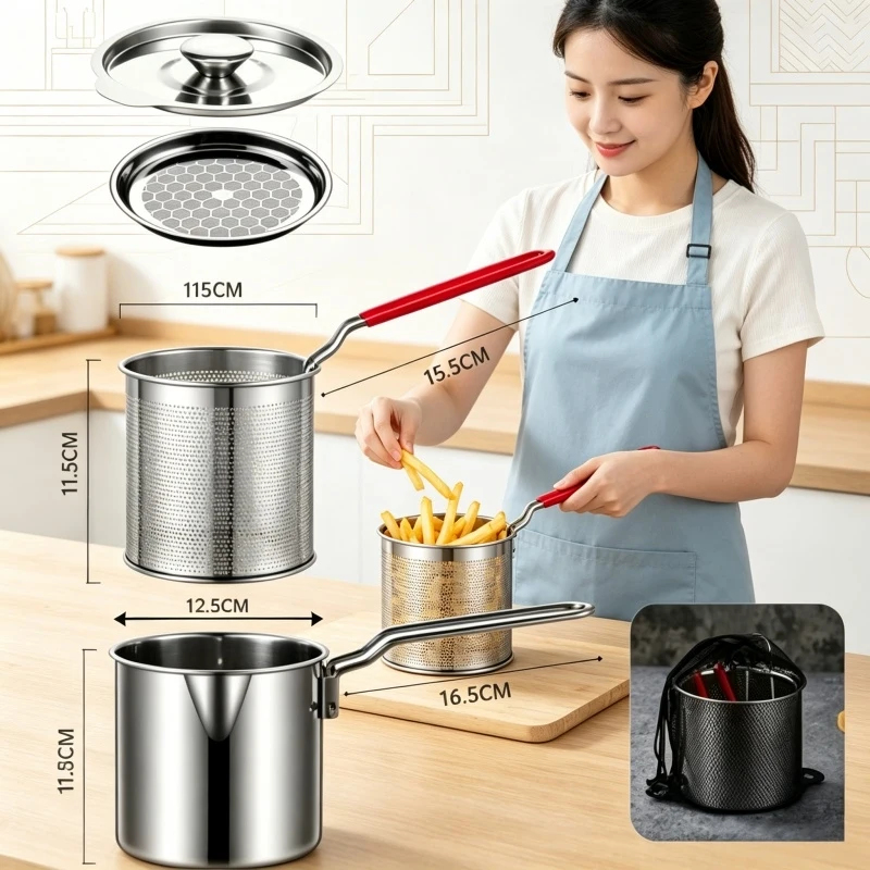 Stainless Steel Deep Fryer Pot - Home Cooking In French incelemesi ve fiyatı