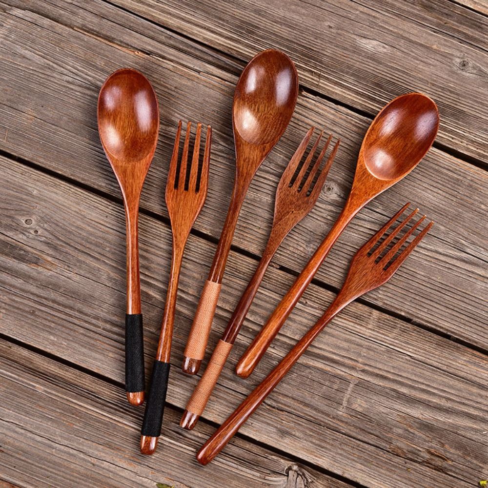 Natural Wooden Spoon Fork Dinn - Home Cooking Cookbook incelemesi ve fiyatı