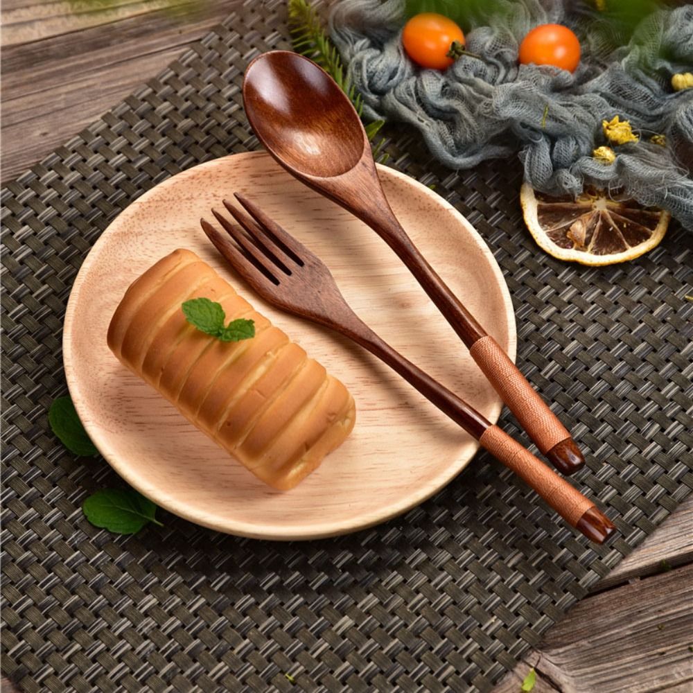Natural Wooden Spoon Fork Dinn - Home Cooking Cookbook incelemesi ve fiyatı