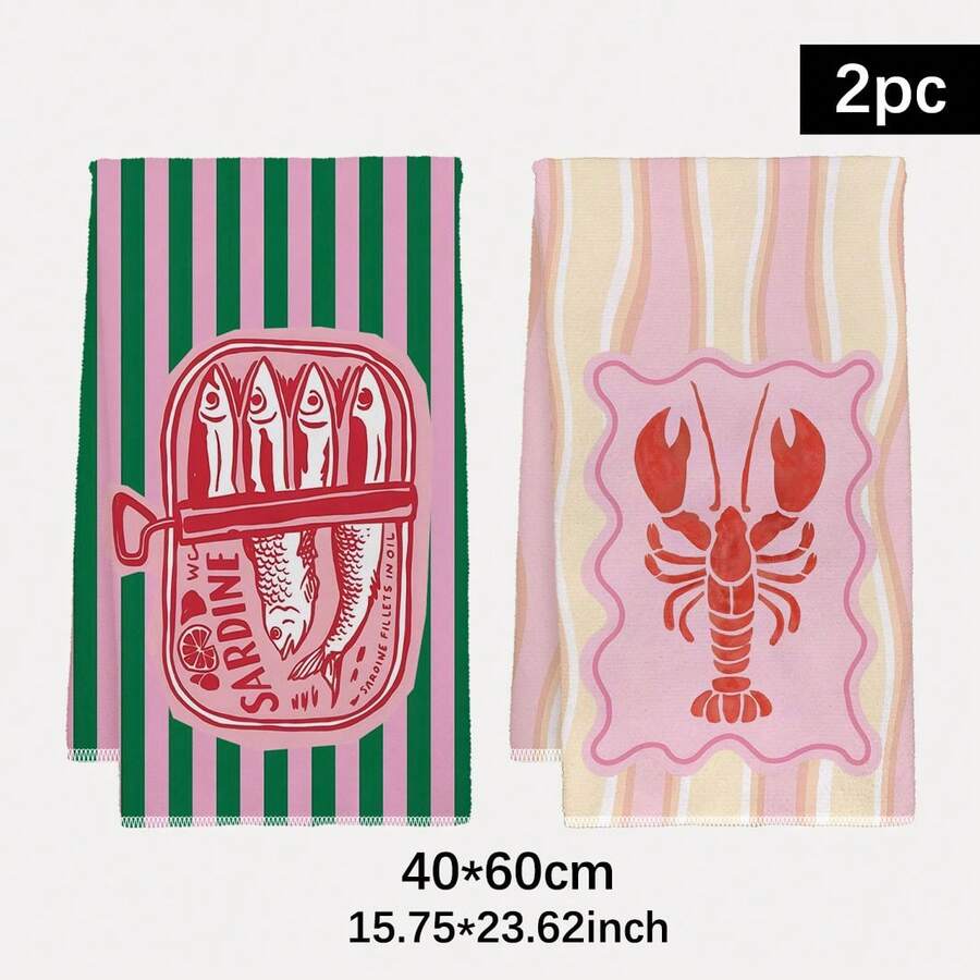 2Pcs, Pink and Green Striped S - Home Cooking Cookbook incelemesi ve fiyatı