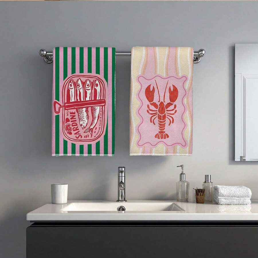 2Pcs, Pink and Green Striped S - Home Cooking Cookbook incelemesi ve fiyatı
