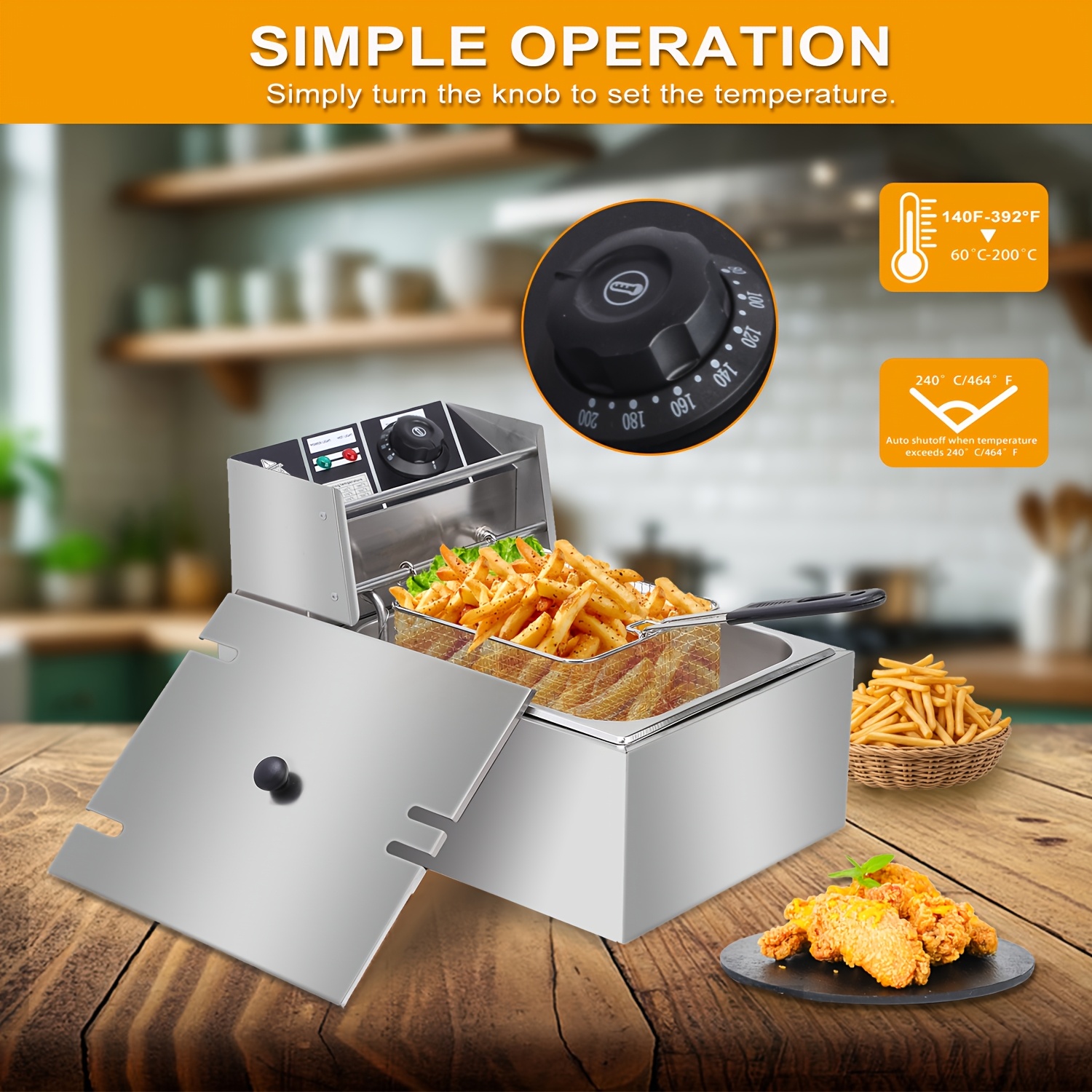 1.59gal Electric Deep Fryer, w - Home Cooking Electric incelemesi ve fiyatı