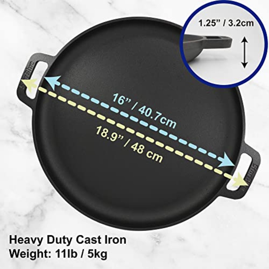 16 Inch Cast Iron Pizza Pan Ro - Comal Griddle Round incelemesi ve fiyatı