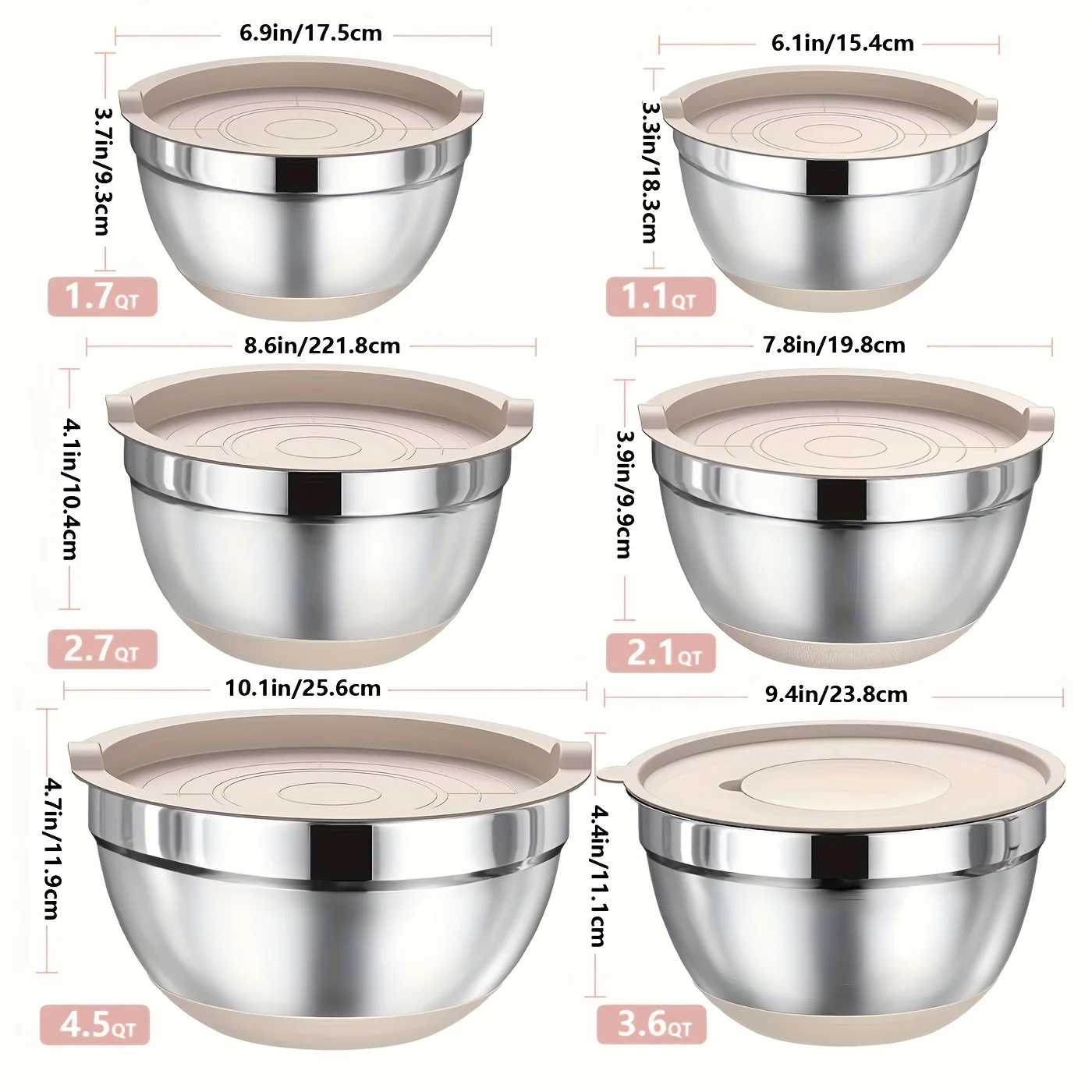 Set of Mixing Bowls Made of St - Home Cooking Kitchen incelemesi ve fiyatı