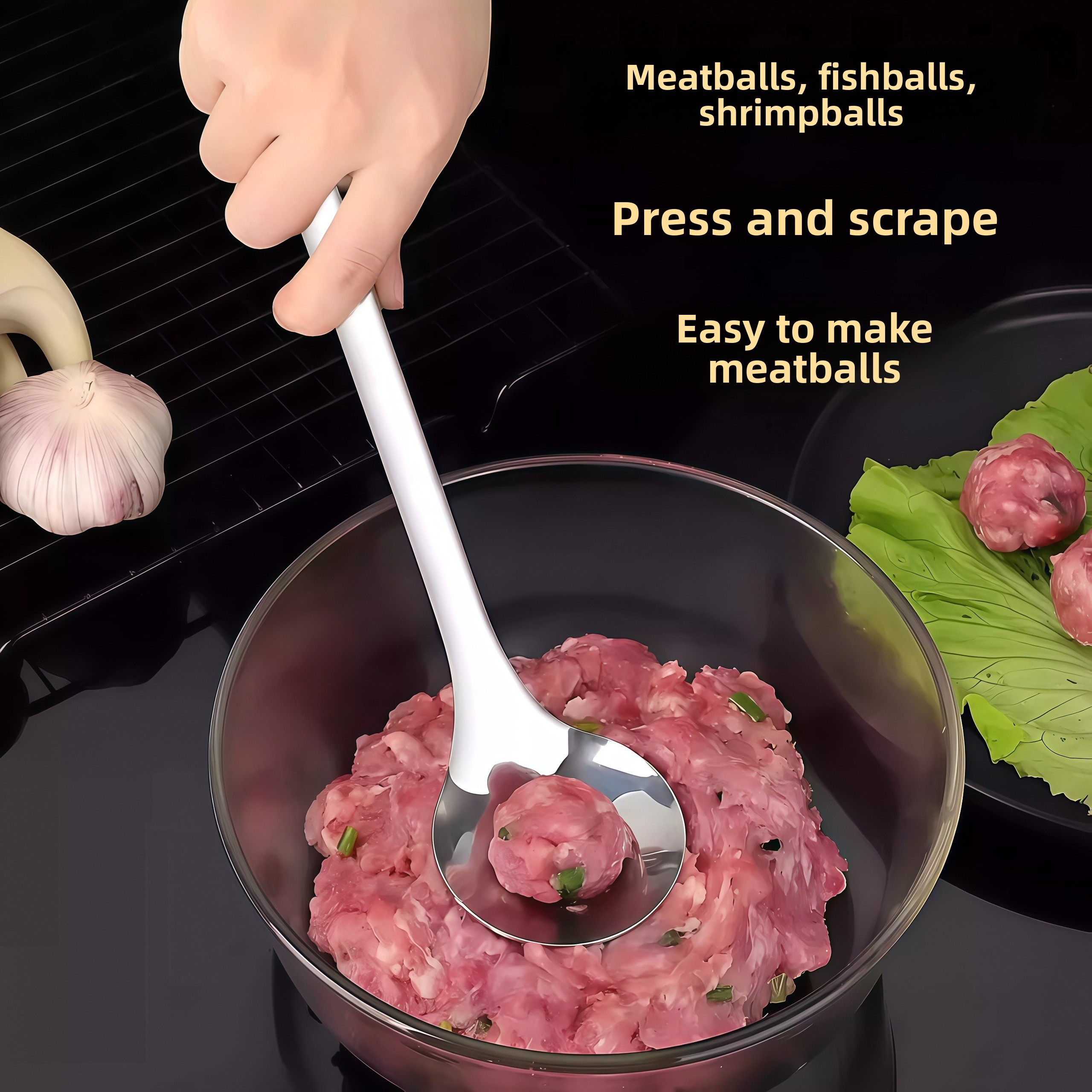 Stainless Steel Meatball Spoon - Home Cooking Utensils incelemesi ve fiyatı