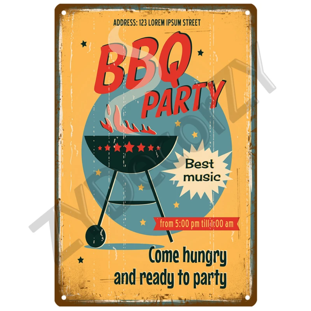 Retro BBQ Sign - Vintage Wall  - Home Cooking Kitchen incelemesi ve fiyatı
